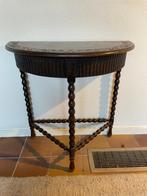 Halfrond antiek tafeltje, Huis en Inrichting, Tafels | Sidetables, 25 tot 50 cm, Rond, Gebruikt, Antiek