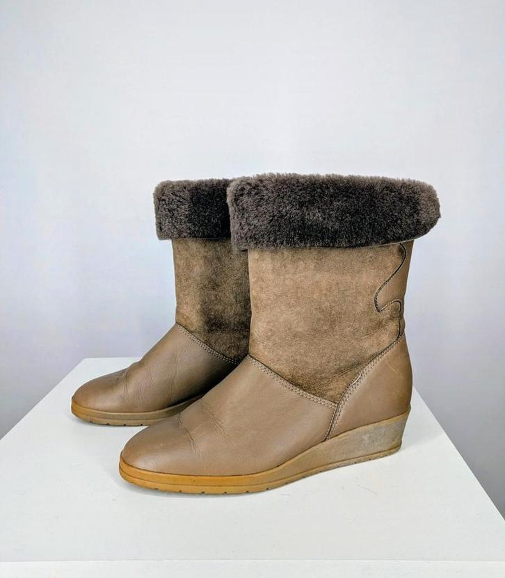 Bama Lams leren Laarsjes, Kleding | Dames, Schoenen, Gedragen, Lage of Enkellaarzen, Beige, Ophalen of Verzenden