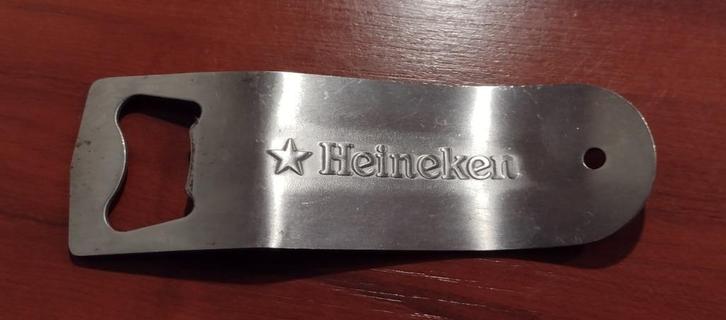 Heineken RVS Flessen Opener. (B2), Verzamelen, Biermerken, Gebruikt, Flesopener, Heineken, Ophalen of Verzenden
