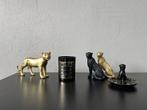 Decoratie kaars beeld schaaltje luipaard panter leopard, Ophalen of Verzenden, Zo goed als nieuw