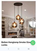 Moderne Smoke Glas Hanglamp - 3 Lichtpunten, Huis en Inrichting, Lampen | Hanglampen, Ophalen, Nieuw, Glas, 75 cm of meer