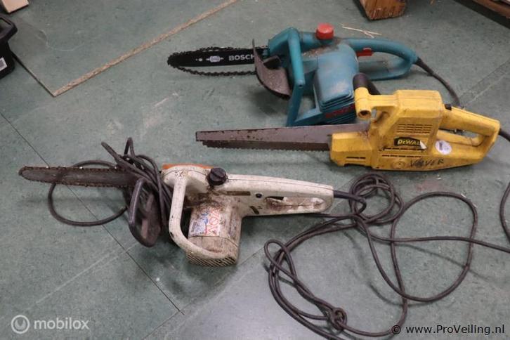 Online Veiling: Partij kettingzagen, diverse merken o.a. ..., Tuin en Terras, Hand-tuingereedschap, Gebruikt