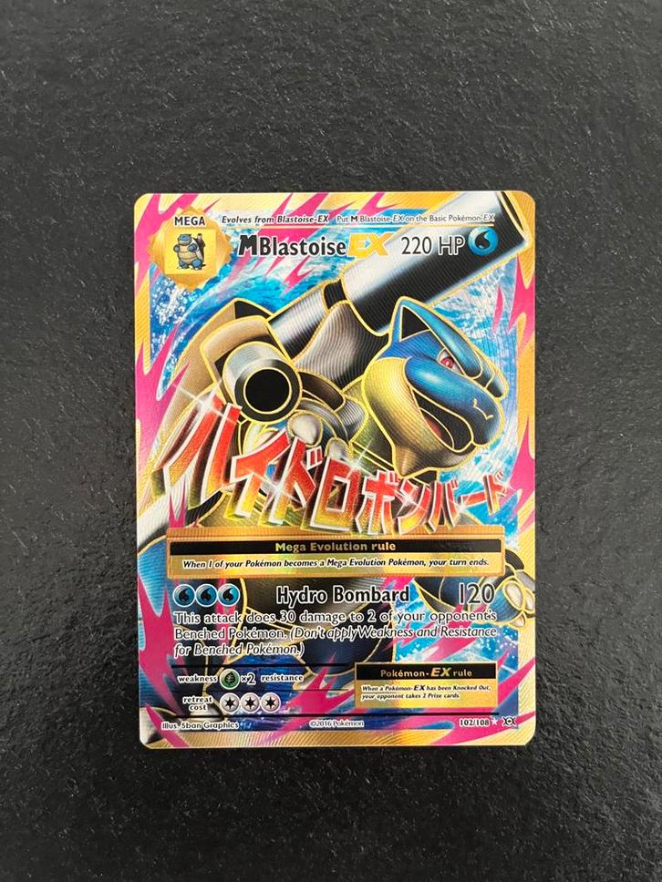 M Blastoise Ex 102/108, Hobby en Vrije tijd, Verzamelkaartspellen | Pokémon, Zo goed als nieuw, Losse kaart, Foil, Ophalen of Verzenden