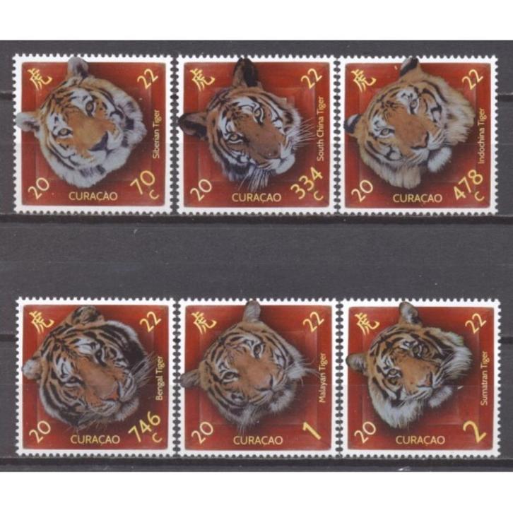 Curacao NVPH nr 522/7 postfris Jaar van de tijger 2022, Postzegels en Munten, Postzegels | Nederlandse Antillen en Aruba, Postfris