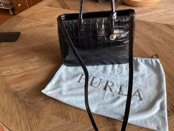 Furla, zwart lederen handtas, kleur zwart (zgan) beschikbaar voor biedingen