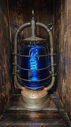 Feuerhand 305 met bijzondere lamp en kobalt blauw glas, Verzenden