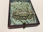 OUDE BROCHE MET GLINSTER STEENTJES, Sieraden, Tassen en Uiterlijk, Antieke sieraden, Verzenden, Broche