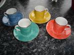 UITVERKOOP!! 4 fleurige espressokopjes/-schoteltjes, Huis en Inrichting, Gebruikt, Ophalen of Verzenden, Effen, Kop(pen) en/of Schotel(s)