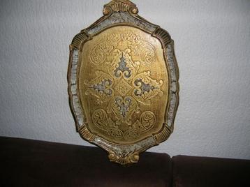 vintage florentijns dienblaadje goudkleurig / wit 44 x 29 cm beschikbaar voor biedingen