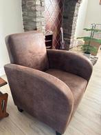 Fauteuil stoel bruin, Ophalen, Hout, Gebruikt, 75 tot 100 cm