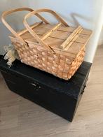 Oude plukmand gevoerd met deksel, Antiek en Kunst, Curiosa en Brocante, Ophalen of Verzenden