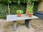 Natuurstenen tuintafel en bankje, Tuin en Terras, Tuintafels, Ophalen, Gebruikt, Rechthoekig, Overige materialen
