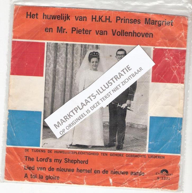 Huwelijk Margriet & Pieter- Vinyl EP 1967  VERZENDEN/OPHALEN, Verzamelen, Koninklijk Huis en Royalty, Gebruikt, Ophalen