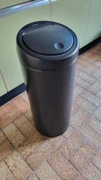 BRABANTIA TOUCH BIN prullenbak. Mat zwart. 23-30 liter., 50 tot 75 cm, Ophalen of Verzenden, Rvs, 20 tot 30 liter
