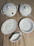 antiek servies met bloemetjes en gouden randje, Antiek en Kunst, Ophalen