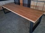 Mooie grote eettafel van mangohout 300 cm lang, Ophalen, ., 200 cm of meer, Vijf personen of meer