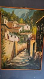 Olieverfschilderij Tadeusz Kurek - Stadsgezicht, Ophalen of Verzenden