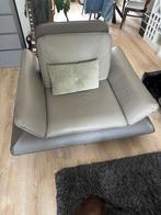 Luxe Leren Fauteuil Bankstoel Grijs, Ophalen, Gebruikt, Eenpersoons, 100 tot 125 cm