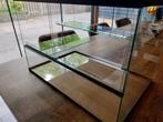 Terrarium van glas met 2 schuifdeuren afmeting 60 x40 x40, Terrarium of Paludarium, Zo goed als nieuw, Ophalen