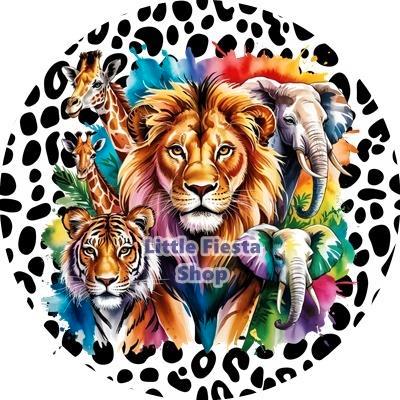 L75 icing luxe jungle dieren 20cm v kwark slagroom taart, Hobby en Vrije tijd, Taarten en Cupcakes maken, Nieuw, Versiering, Taarten