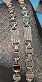 Prachtige Magnum plaat zilver 925 Italiaanse ketting, Sieraden, Tassen en Uiterlijk, Kettingen, Ophalen of Verzenden, Zo goed als nieuw