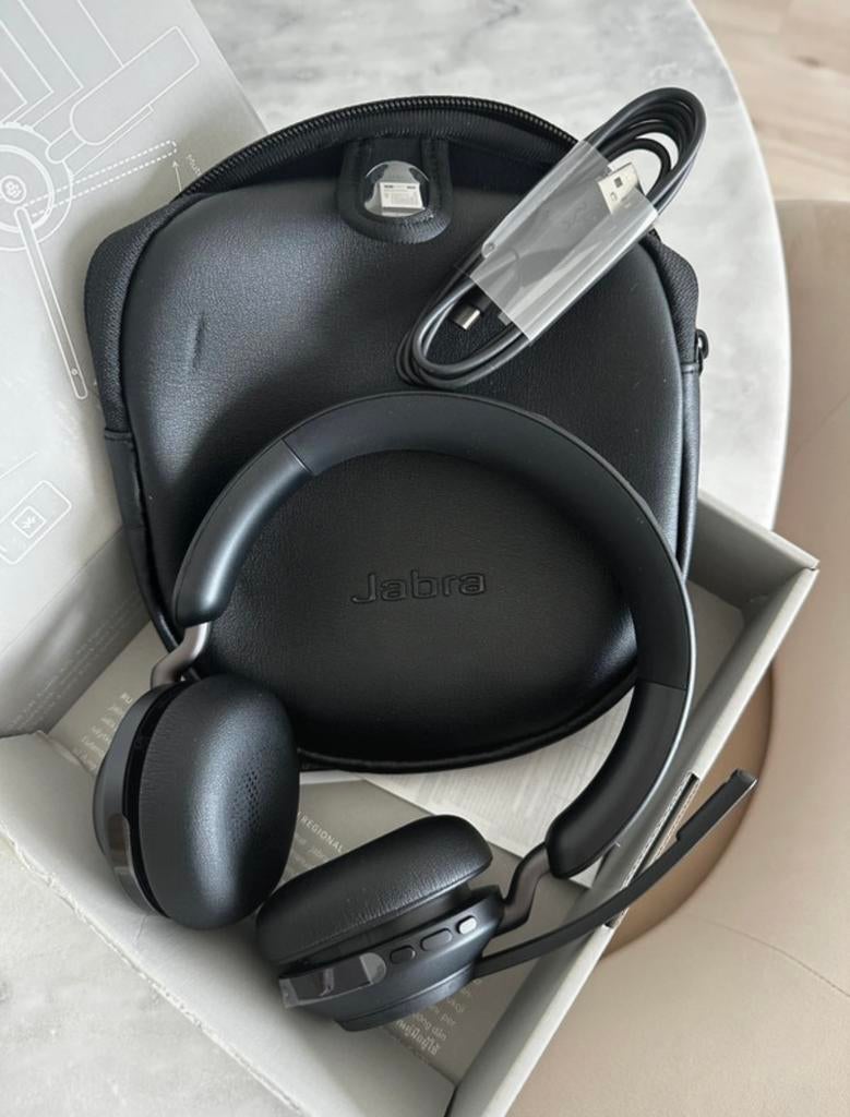 Nieuwe Jabra Evolve2 65 Link380a MS Stereo Zwart, Nieuw, Over oor (circumaural), Draadloos, Ophalen