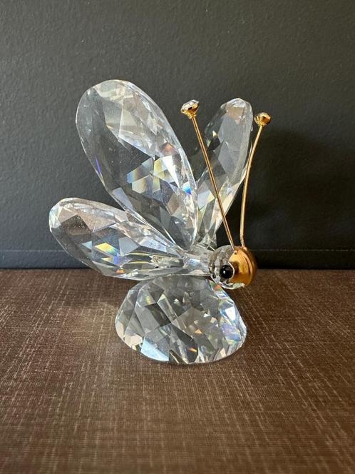 Swarovski kristal vlinder figuurtje met gouden hoofd, Verzamelen, Swarovski, Nieuw, Figuurtje, Ophalen of Verzenden