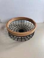 Metalen mand met houten rand, 33x12cm, Ophalen of Verzenden, Zo goed als nieuw, Rond, Overige materialen