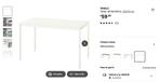 VIHALS Table, white/white, 125x74 cm, Huis en Inrichting, Tafels | Eettafels, Ophalen, 100 tot 150 cm, Vierkant, Metaal