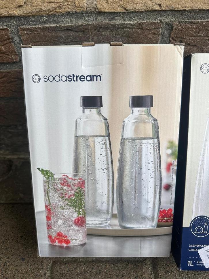 SodaStream Glazen Karaffen 1L (2 stuks), Witgoed en Apparatuur, Bruiswatermachines, Nieuw, Ophalen of Verzenden