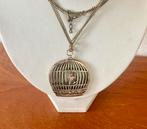 VINTAGE…VINTAGE KETTING MET HANGER “VOGEL IN KOOITJE”, Overige materialen, Gebruikt, Ophalen of Verzenden, Goud