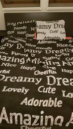 Tweepersoons dekbedovertrek Zwart Wit Tekst, Gebruikt, Zwart, Dekbedovertrek, Tweepersoons