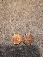 Nederland 1 Cent 1941 & 1939 - Wilhelmina, Postzegels en Munten, Munten | Nederland, Ophalen of Verzenden, Koningin Wilhelmina
