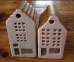 Hema WAXINELICHTHOUDER Huisje / 2x Huis Roze en Beige, Overige materialen, Overige kleuren, Ophalen of Verzenden, Zo goed als nieuw