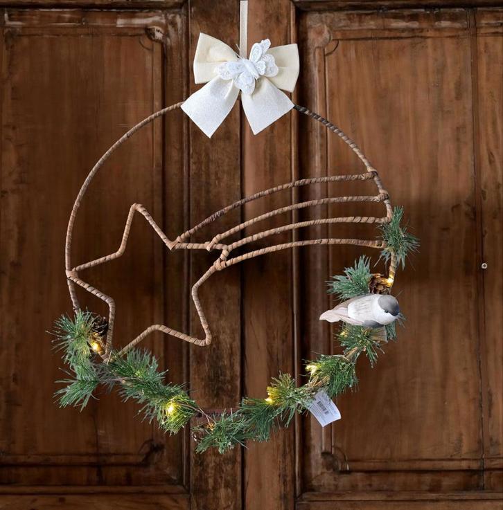 Rivièra maison rr xmas wreath met led verlichting, Diversen, Kerst, Nieuw, Ophalen of Verzenden