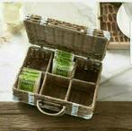 Riviera maison rustic rattan suitcase tea box 30%, Ophalen, Nieuw