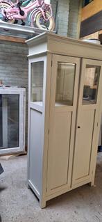Brocante Servieskast Wit Hout, Huis en Inrichting, Ophalen, Gebruikt, 50 tot 100 cm, 150 tot 200 cm