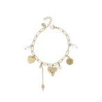 Armband Bedels Hartjes Stainless Steel Goudkleurig, Ophalen of Verzenden, Nieuw, Goud, Staal