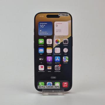 iPhone 16 Pro 128GB Zwart | Accu: 92% beschikbaar voor biedingen