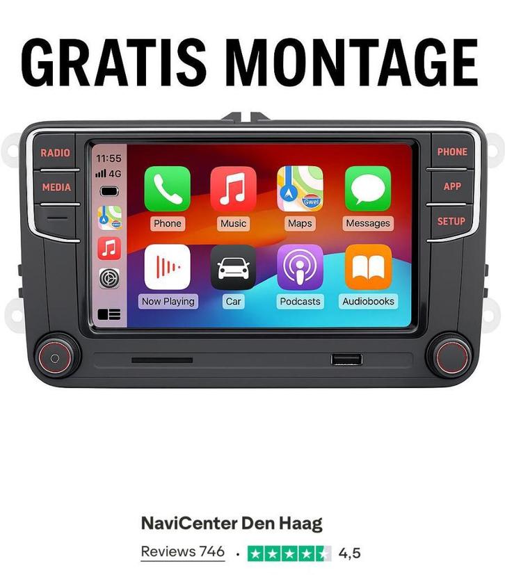 Carplay Volkswagen RCD330 RCD360 autoradio bluetooth usb sd, Auto diversen, Autoradio's, Nieuw, Ophalen of Verzenden