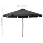 Parasol met houten paal 330 cm antraciet gratis bezorgd, Ophalen of Verzenden