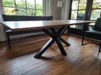 Houten tafel met matrixpoot, Ophalen, 200 cm of meer, 50 tot 100 cm, Zo goed als nieuw
