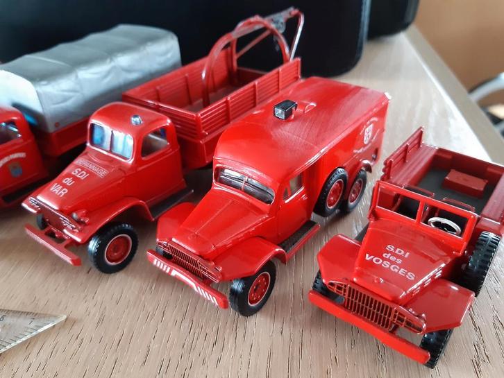 7x Solido Brandweerwagens, Hobby en Vrije tijd, Modelauto's | 1:50, Zo goed als nieuw, Bus of Vrachtwagen, Overige merken, Ophalen of Verzenden