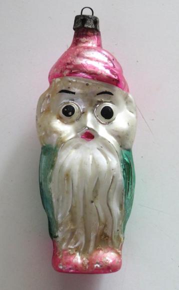 Oude Kerstbal: Grote Kabouter  ( Groene jas, roze Muts ) beschikbaar voor biedingen
