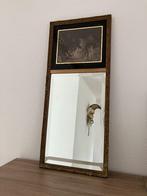 Antieke spiegel met illustratie Jean-Antoine Watteau, Ophalen, Rechthoekig, Minder dan 50 cm, Minder dan 100 cm
