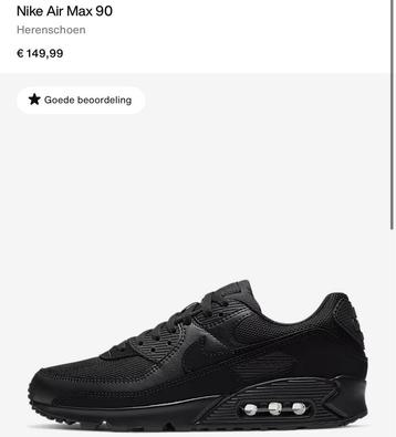 Nike Air Max 90 Black/Black Maat 43 Origineel Zonder Doos beschikbaar voor biedingen
