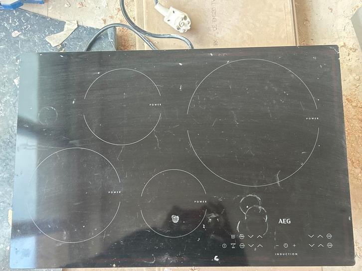 AEG Inductie Kookplaat inbouw, Witgoed en Apparatuur, Kookplaten, Gebruikt, Vrijstaand, Inductie, 4 kookzones, Ophalen of Verzenden