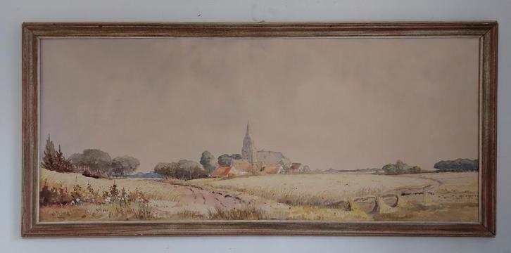 Jan Knikker jr. (1911-1990) Bij Oirschot NB, Antiek en Kunst, Kunst | Schilderijen | Klassiek, Ophalen of Verzenden