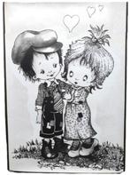 „Love is” twee vintage posters 💑 deco kinderkamer 57x40 cm, Ophalen of Verzenden, Zo goed als nieuw, Wanddecoratie