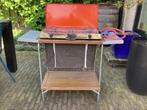 Retro  Gasstel drie pits met tafel, Caravans en Kamperen, Gebruikt